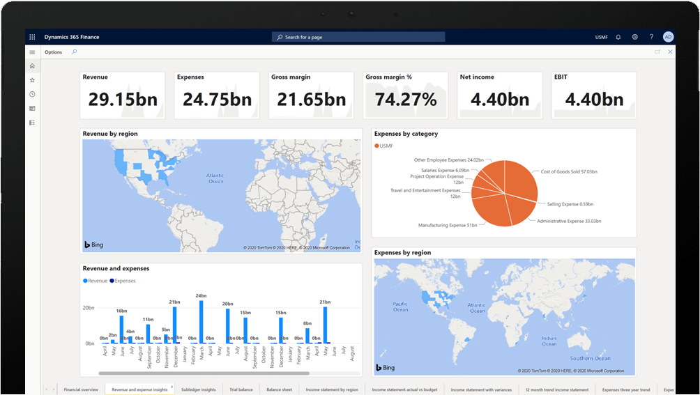Dynamics 365 Finance Screen